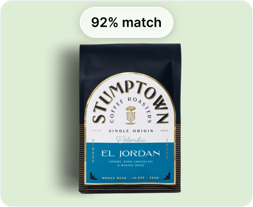 Get your highest match coffee bag with 92% match score